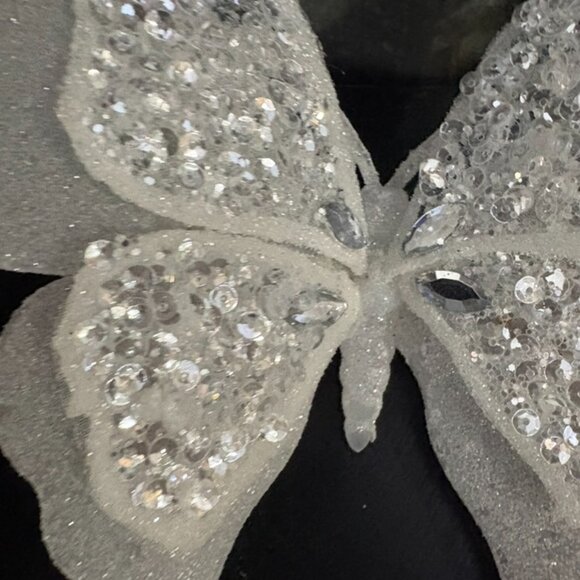 Sparkling White Glitter Butterfly Decor - Picture 3 of 9